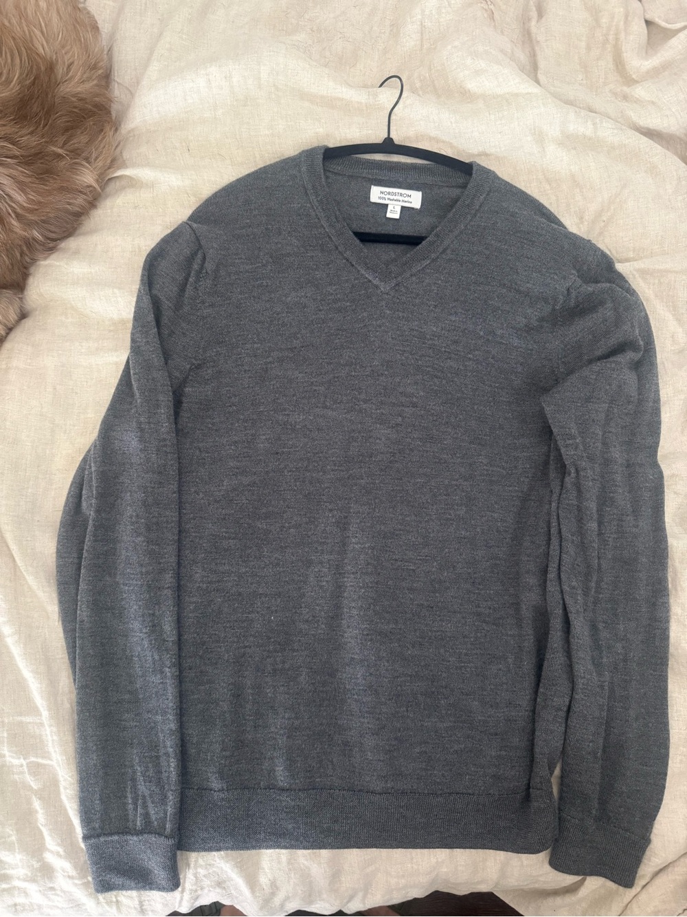 Nordstrom Men’s V-Neck Sweater — Charcoal